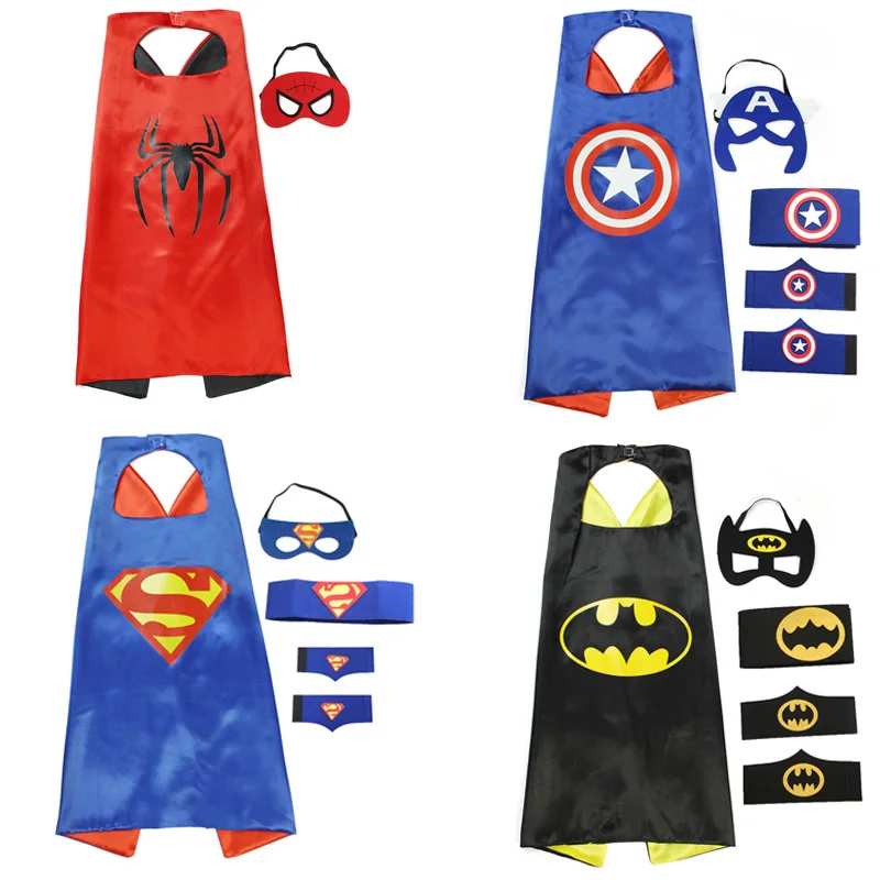 Детские платья для мальчиков, плащ героя «Человек-паук», плащ принцессы Анны, Эльзы, маска «Железный человек», одежда для девочек, Детский костюм на Хэллоуин, размер один