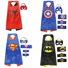 Детские платья для мальчиков, плащ героя «Человек-паук», плащ принцессы Анны, Эльзы, маска «Железный человек», одежда для девочек, Детский костюм на Хэллоуин, размер один