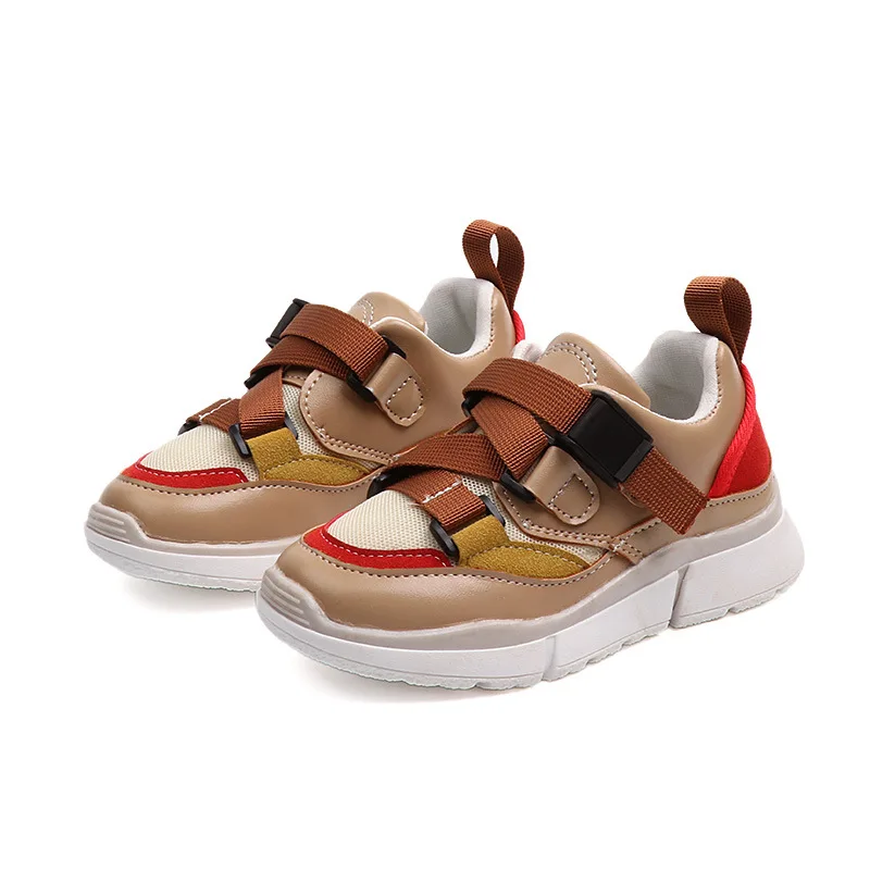 

Autumn Winter Fashion Children High Top Sneakers Breathable Cross-Strap Buckle Ankle Boots for Boys Girls Trainers Shoes S8N20