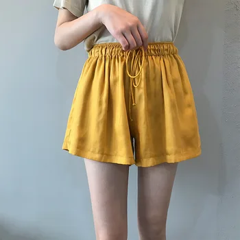 

New Leather Shorts Women's High Quality Short Pants Pockets Shorts