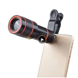 12X Phone Camera Lens Kit Optical Zoom HD External Telephoto Camera Clip-on Macro Lens Focus Monocular Phone Telescope