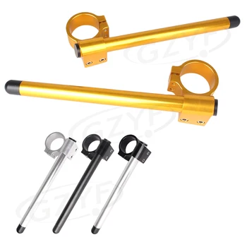 

Motorcycle CNC Riser Clip Ons Clip-on Handlebars 22MM 7/8" Grips Tube Handle Bars Fork Tube Aluminum Alloy Universal 43mm