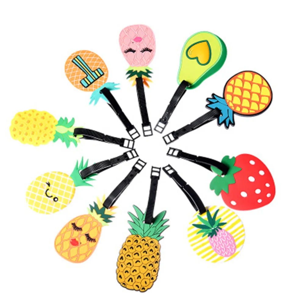 

New Fashion PVC Fruit Boarding Pass Listing Multi-function Travel Tag Luggage Check-in Brand Plastic Listing Cute Kawaii Luggage