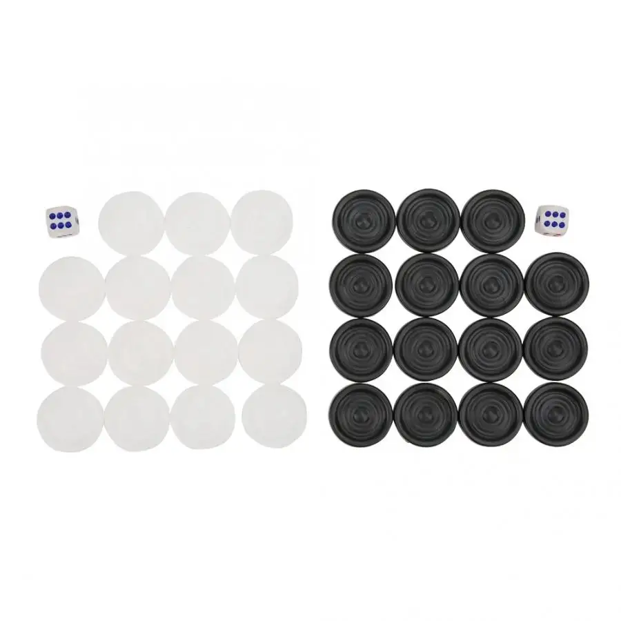 

22mm Plastic Chips Pieces Black White Backgammon Checkers Set Kids IQ Training Chess Game Board Children Educational Toy