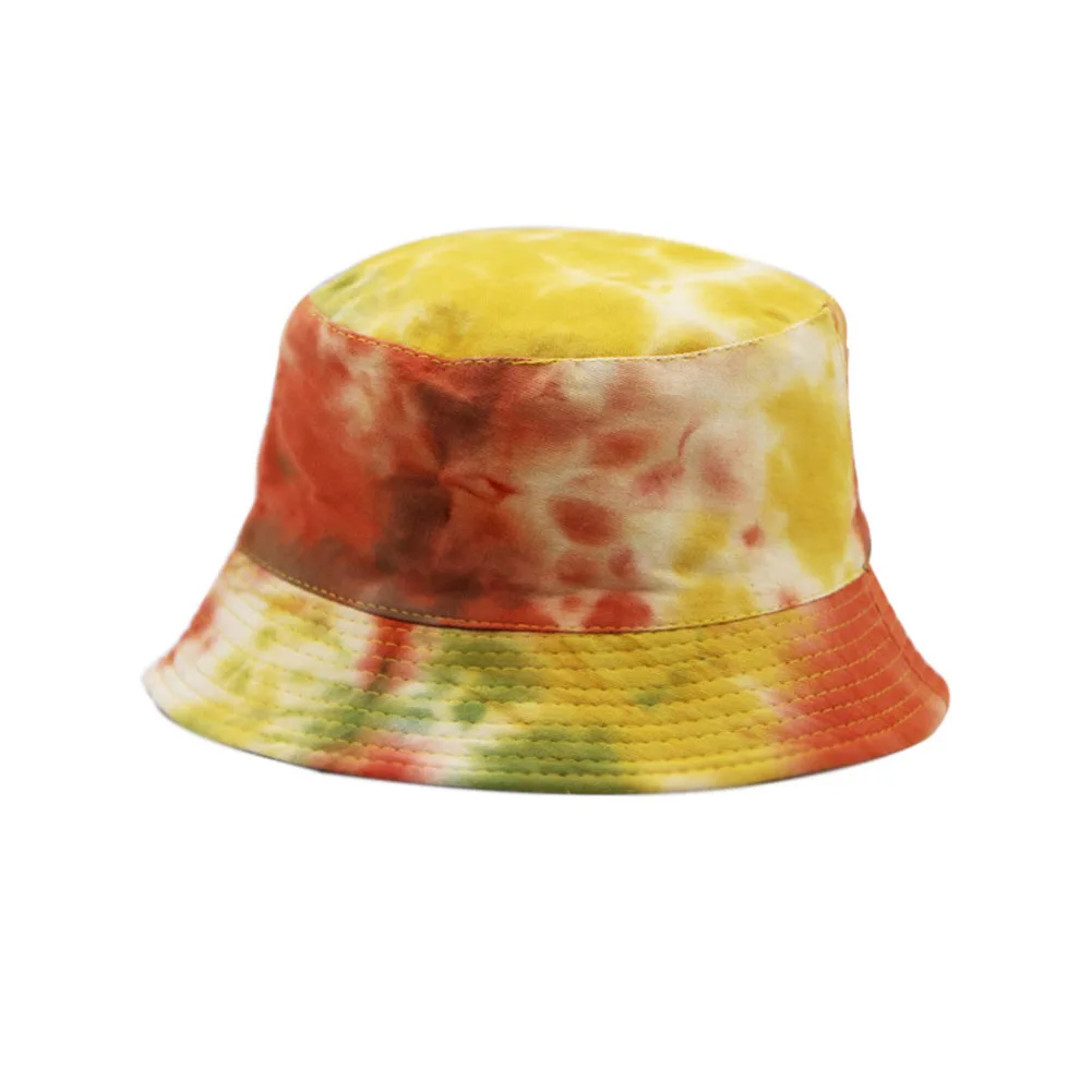 

Outdoor Lightweight Clan Characteristics Space Saving Colorful Cap Shade Tie-Dye Summer Easy To Install Daily Fisherman Hat