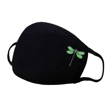 

4pc Mouth Masks for Dust' Protection Anti-Face Mask Washable Earloop Mask Cycling Camp Protection Printing Face Mouth Mask