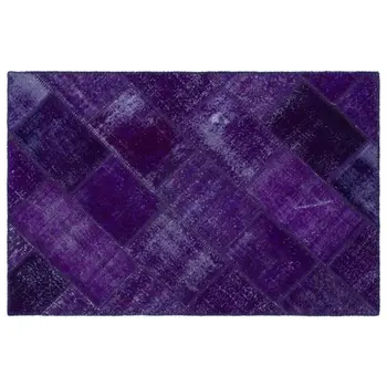 

Handmade Purple Vintage Overdyed Patchwork Area Rug 120x180 Cm-3'11''X5'11''