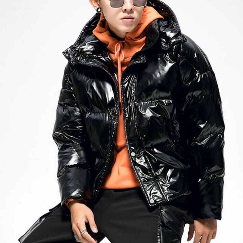 

Men's overcoat 2019 jackets Casual Solid Color Thick Warm Hooded Cotton Padded parkas Long Sleeve Zipper Coat