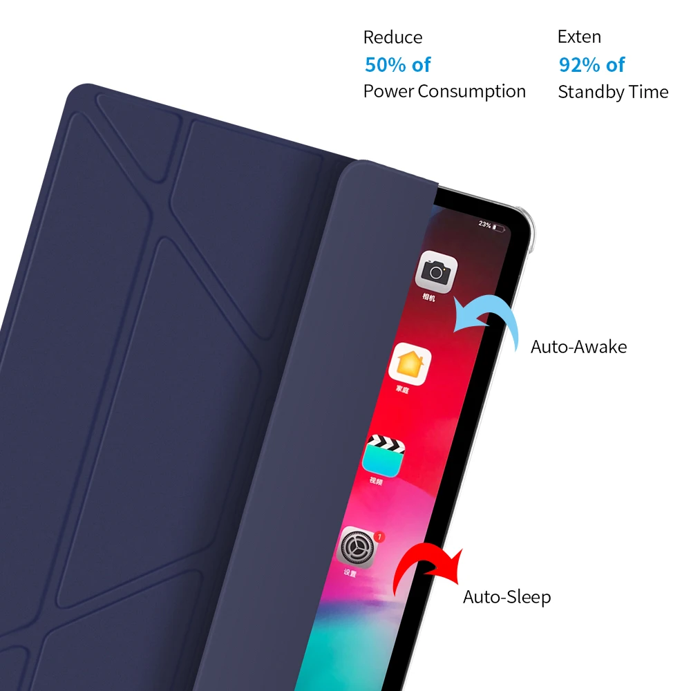 Чехол для iPad Pro 12 9 2020 4th Gen из искусственной кожи с многофункциональной подставкой