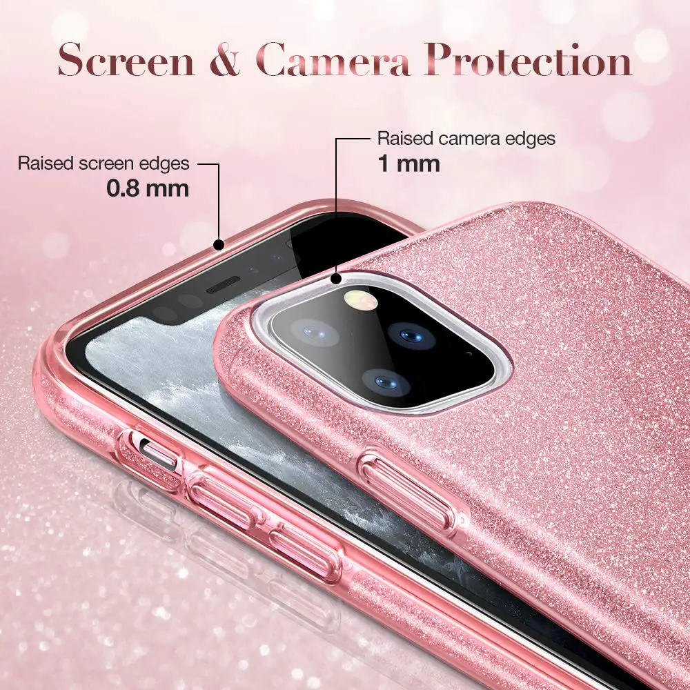 3 слоя милый Блестящий жесткий чехол для iPhone 11 Pro Max X XS Max XR 6,1 5,8 6,5 дюймов Модный Блестящий блестящий чехол Чехол на корпус телефона