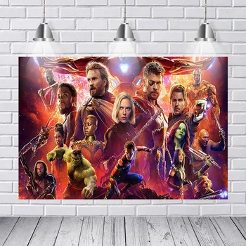 

Marvel Avengers Photography Backdrop Super Hero Battleground Photo Background for Boy Birthday Party Decor for Photo Studio Prop