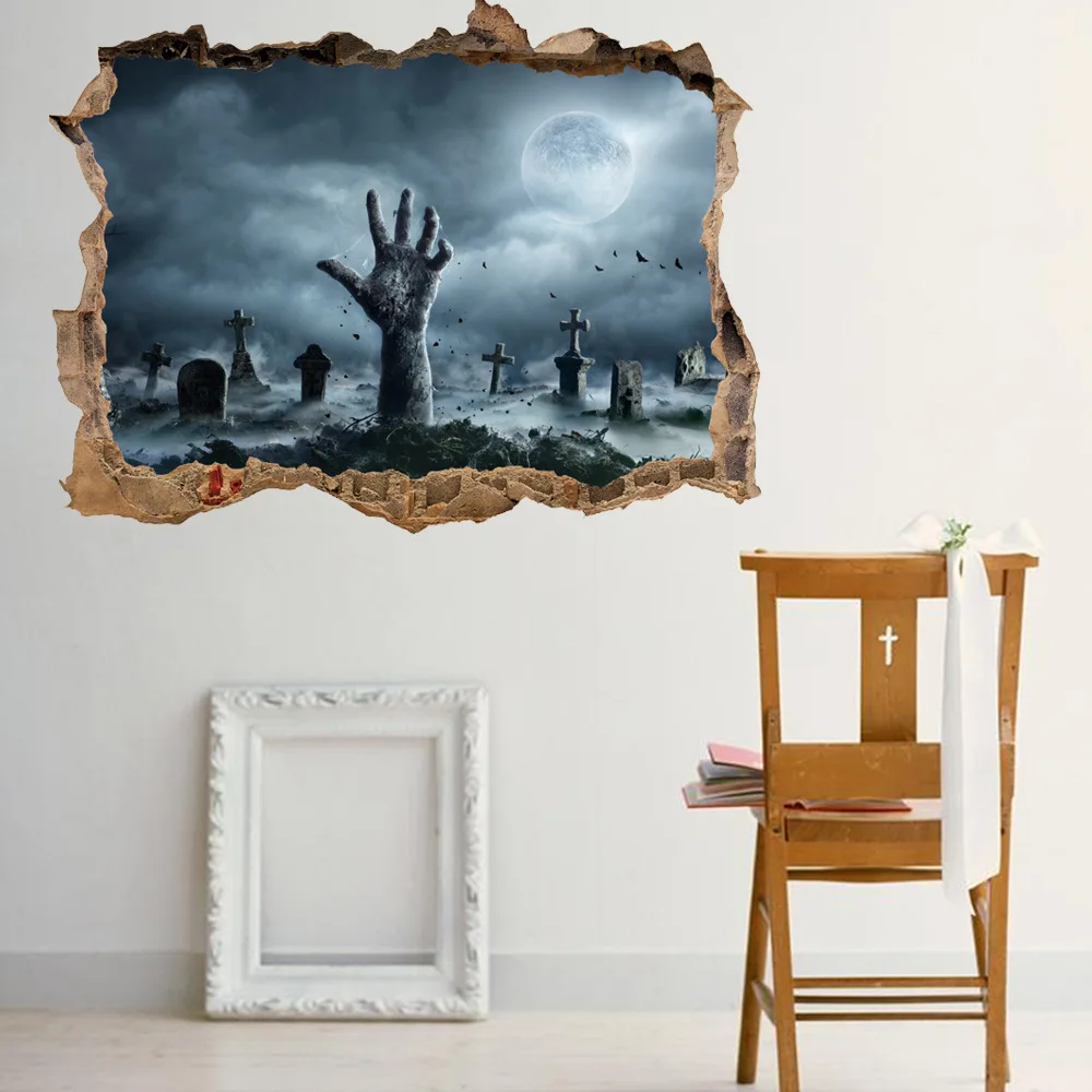 

Halloween Zombie Creative Wall Sticker Personalized Decorative Horror Wall Sticker Mural Decor Decal Removable Home Decoration 4