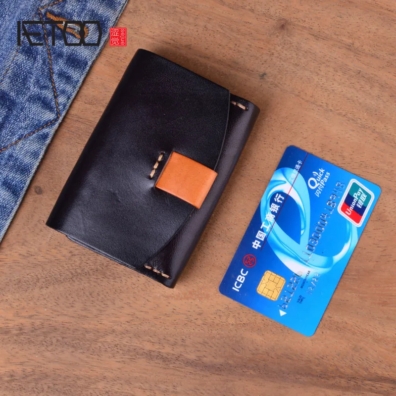 

AETOO Original handmade Genuine Leather Wallet Women Vintage Handmade Female Short Small Wallets Coin Purse Card Holder Case
