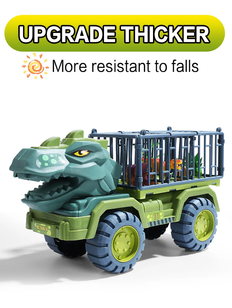 Bil Dinosaur Transporter - Lastbilsleksak med dinosauriepresent för barnjul