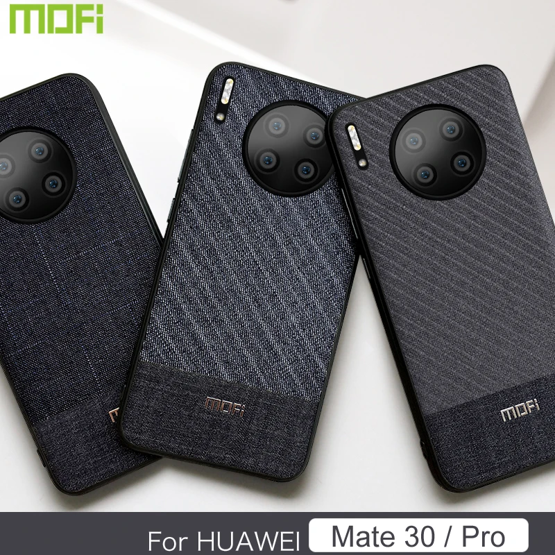 

For Huawei Mate 30 Pro Case Cover Mofi For Huawei Mate 30 Case Protector Cloth Suit Fabrics Stripe Streak Line Man Men Dark Blue