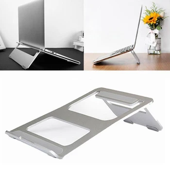 

Aluminum Alloy Foldable Laptop Bracket Cooling Base Portable Notebook Stand Heat Dissipation Anti-Skid Desk Holder Under 15 Inch