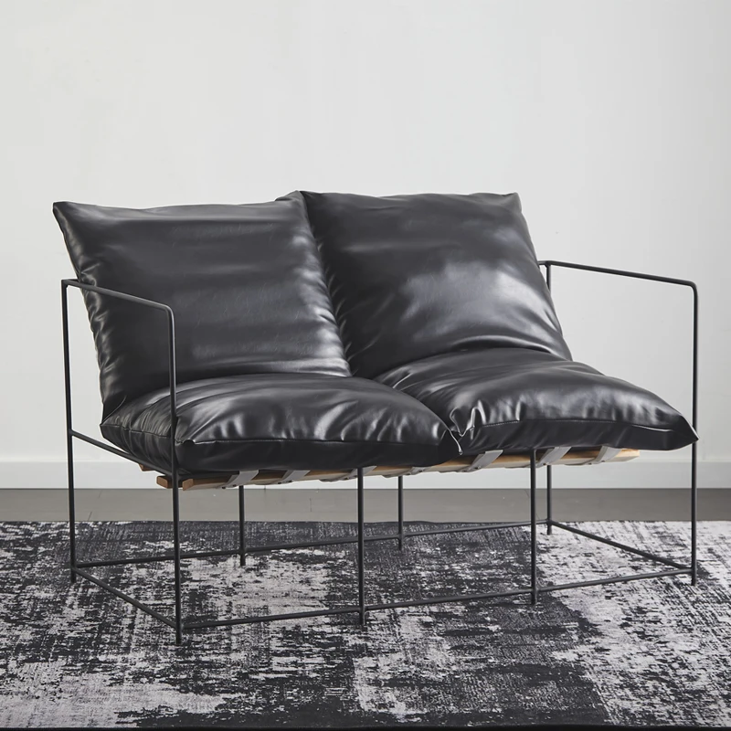 Nordic Single Sofa Chair Lazy Luxury Iron Dining Chair Modern Minimalist Designer Living Room Furniture Negotiation Dining