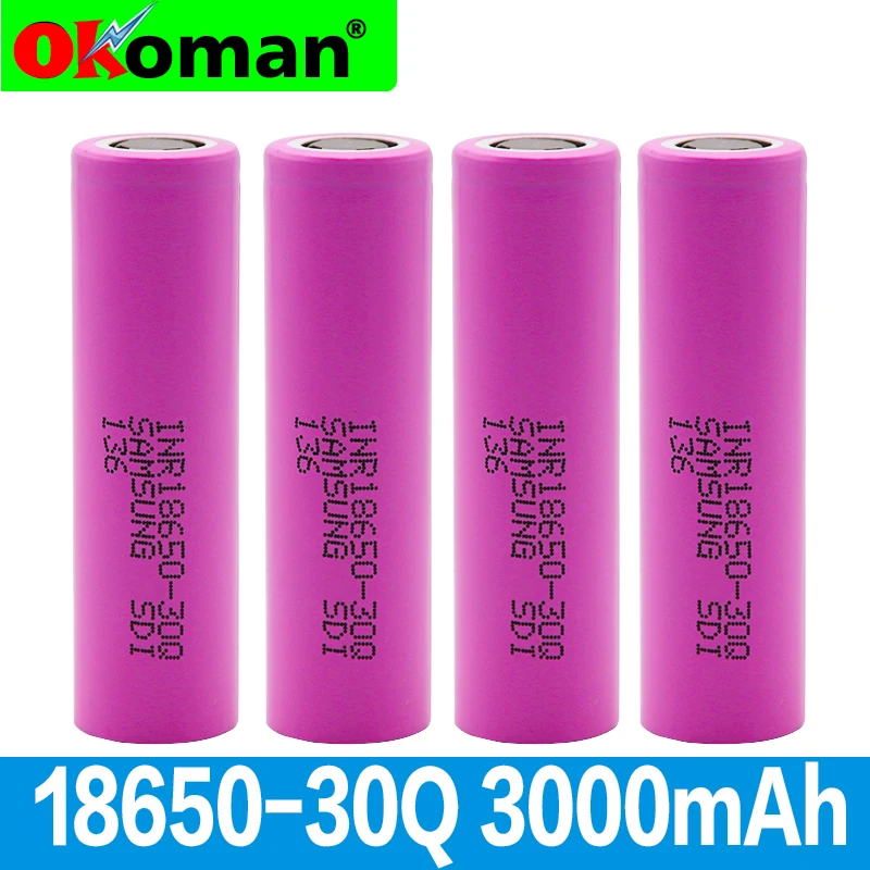 Для samsung 18650 батарея 3000 MAH INR 18650-30Q литий-ионная аккумуляторная батарея для электронная сигарета фонарик