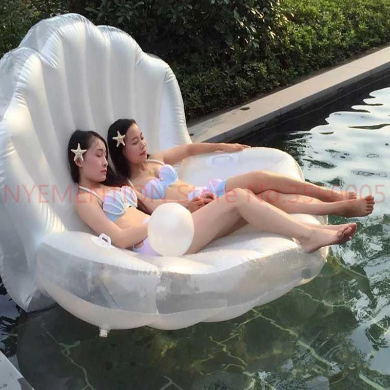 

Adults Giant Pool Float Pearl Scallops Inflatable Shell Floating Mattress Lounger Pearl Ball Floating Beach Chair 5pcs