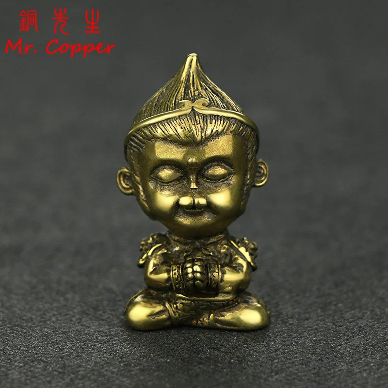 

Copper Chinese Super Hero Monkey King Figurines Tea Pet Table Decorations Vintage Brass Statue Crafts Home Decor Car Ornaments