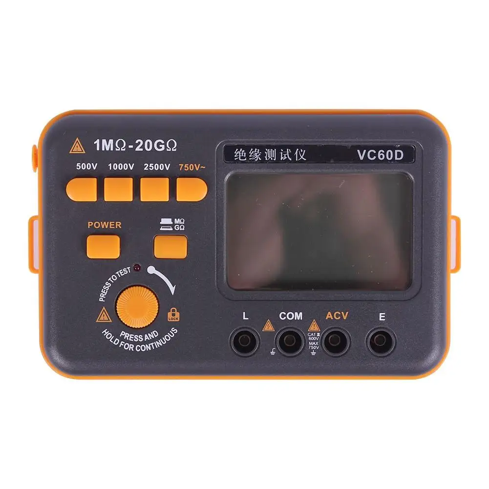 VICTOR VC60D цифровой тестер изоляции Измеритель сопротивления 2500V тестер напряжения