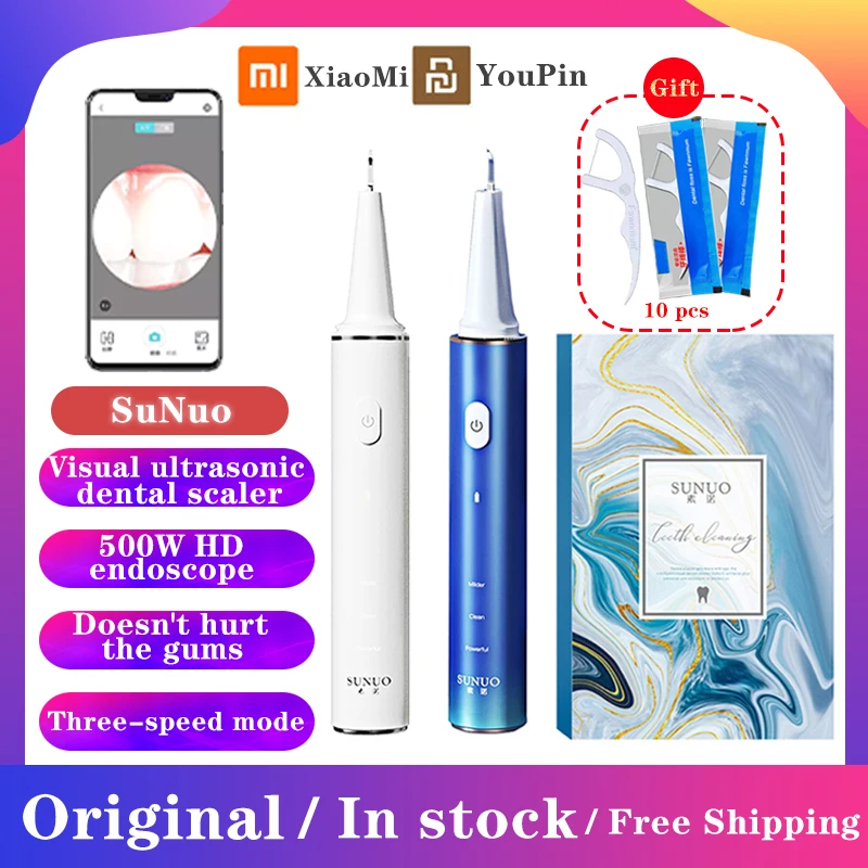 Xiaomi Sunuo-escarificador sónico eléctrico, endoscopio de alta definición para limpieza oral guardian, removedor de suciedad y blanqueamiento dental