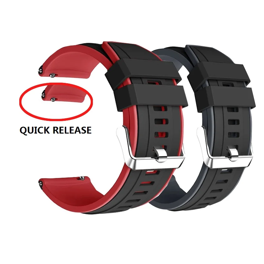 Ремешок силиконовый для Samsung Galaxy Watch 3 Band спортивный браслет Huawei GT 2 20 мм 22 41 45