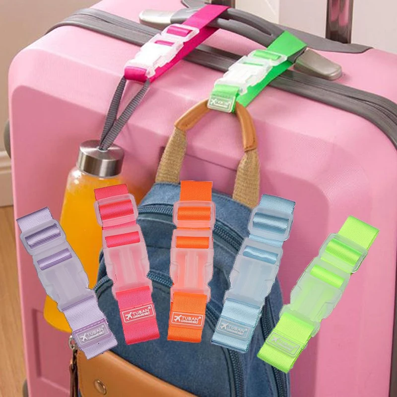 Correas de equipaje ajustables de nailon, accesorios de equipaje, hebilla colgante, correas para bolsa de maleta, ganchos de bloqueo de cinturón de viaje