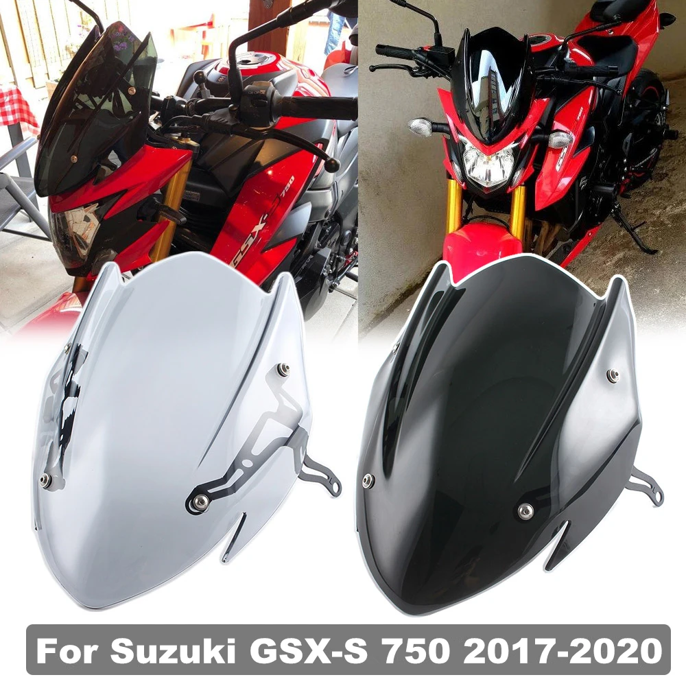 Qiilu Motorcycle Windshield Front Windshield Sport Windscreen Modified Spoiler Screen Fits for Suzuki GSX-S750 2017-2020 Qiilu Motorcycle Windshield Front Windshield Sport Windscreen Modified Spoiler Screen Fits for Suzuki GSX-S750 2017-2020