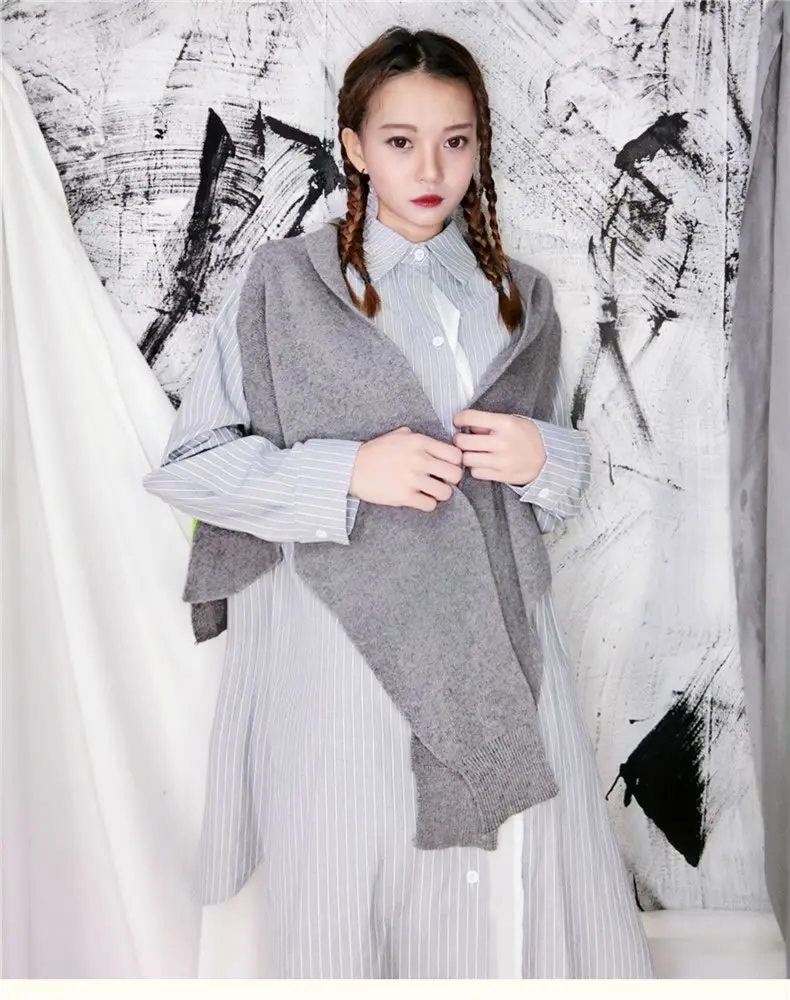 HG Модная трикотажная Женская жилетка, подходящая по цвету, уличная одежда, осенне-зимнее пальто для женщин, большие размеры, женская одежда XJ1916