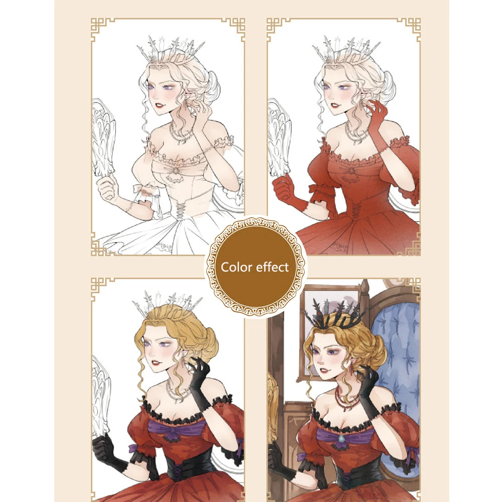 Chinese anime character coloring book line drawing textbook ancient Chinese beauty painting book anti-pressure coloring book Chinese anime character coloring book line drawing textbook ancient Chinese beauty painting book anti-pressure coloring book