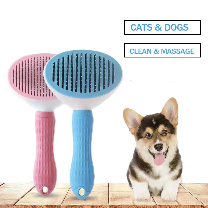 Dog Hair Removal Comb Grooming Cats Comb Pet Products Cat Flea Comb Pet Comb for Dogs Grooming Toll Automatic Hair Brush Trimmer