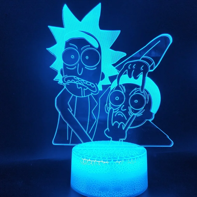  3D Lamp Famous Cartoon Rick and Morty Bedroom Decoration Best Present for Teenager Color Changing L - 4000096764378