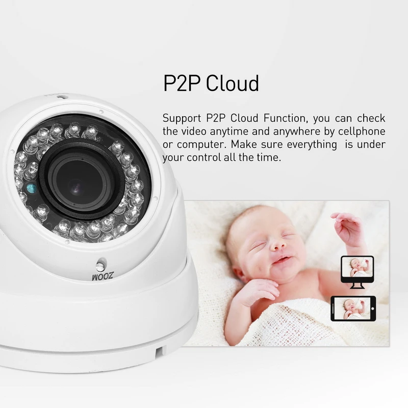 8MP Waterproof 2.8-12mm Zoom POE IP Camera IR LED Outdoor Security System Video Surveillance CCTV Cam 5
