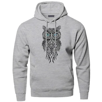 

Animal Owl Hoodie Men Sweatshirt Streetwear Winter Fleece Warm Pullover Sweatshirts Hooded Hoodies Vintage Symbol Black Hoody