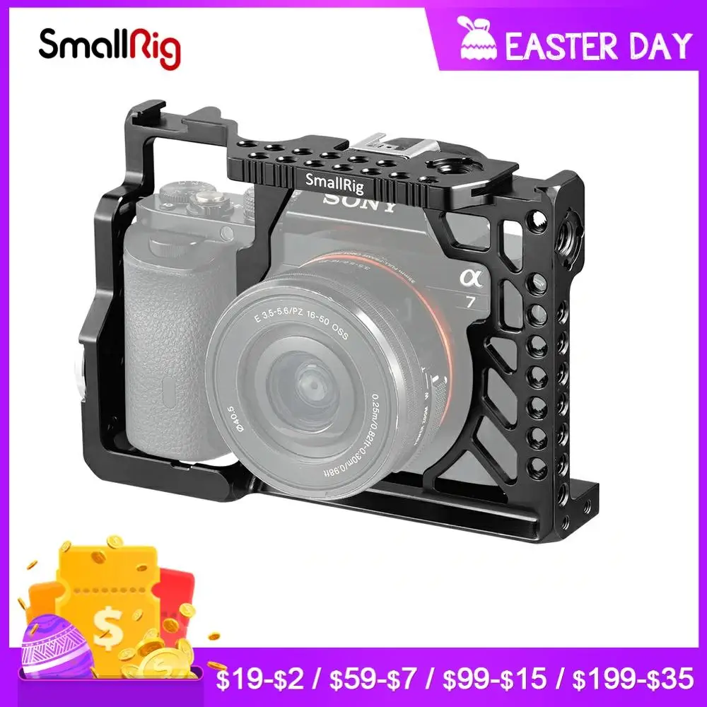 SmallRig A7 Camera Cage for SONY A7/ A7S/ A7R With Cold Shoe Mount Arri Locating Holes For Microphone Magic Arm Attach 1815 | Электроника