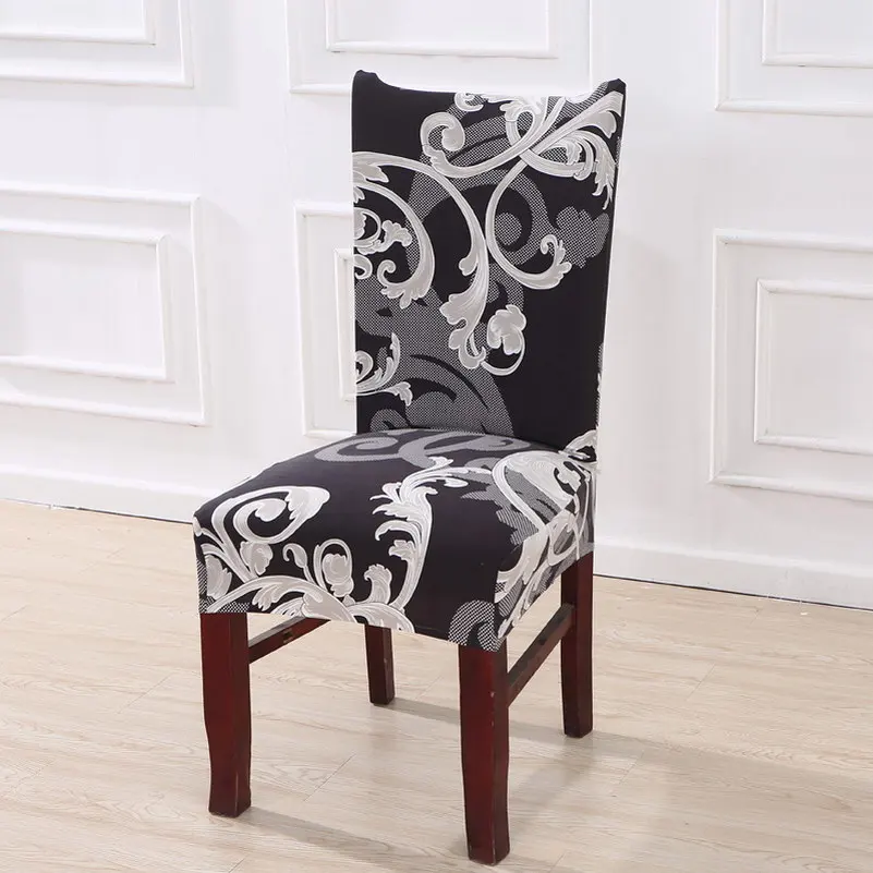 Печатные современные эластичные чехлы на кресла спандекс стрейч Сменные Чехлы для стула для свадьбы банкетное застолье комнаты кухни - Цвет: Color 9