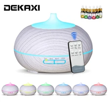 DEKAXI 300ml Aroma Diffuser Aromatherapy Wood Grain Essential Oil Diffuser Ultrasonic Cool Mist Humidifier for Office Home home use portable 300ml light wood grain ultrasonic humidification aroma essential oil diffuser chern aromatherapy humidifier