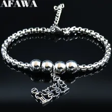 Семейный женский браслет из нержавеющей стали для двух дочек, серебряный браслет-цепочка, ювелирные изделия, pulsera acero inoxidable mujer B18556