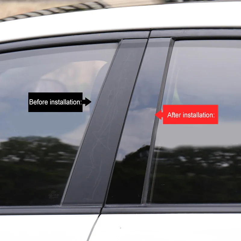 Vtear для Nissan Tiida аксессуары для окна автомобиля B C столб наклейка отделка черное зеркало отражающая панель экстерьер против царапин 2009