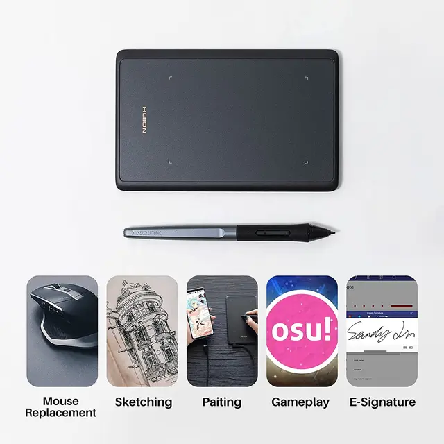 Huion H420X Graphics Tablet 4.17*2.6 Inch Drawing Tablets for Android Phone PC Mac Digital Stylus Battery Free Pen Signature Pad 5