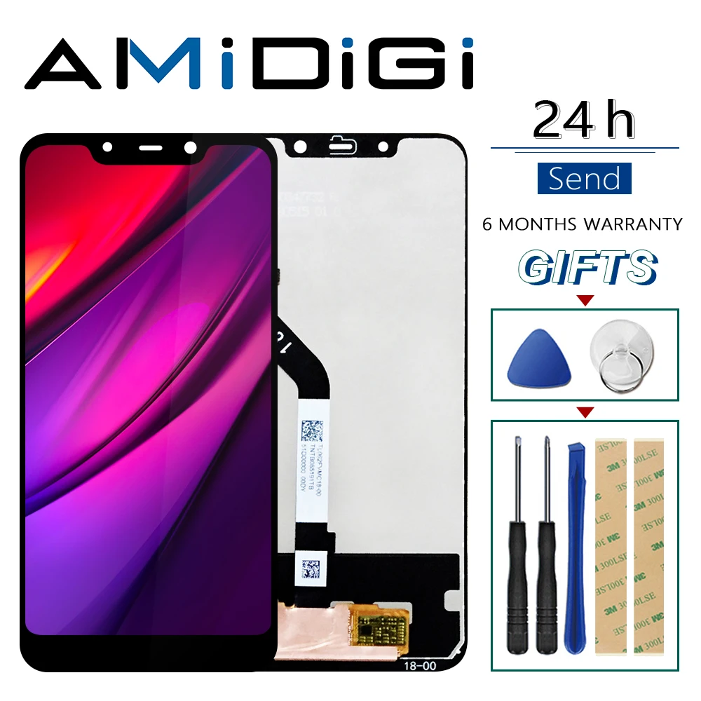 Для XiaoMi Pocophone F1 ЖК дисплей + сенсорный экран в сборе с рамкой запасные части