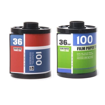 

2x Tissue Boxes Roll Paper Holder azine Shape Plastic Standing Tissue Box ic Sticker Green & Blue