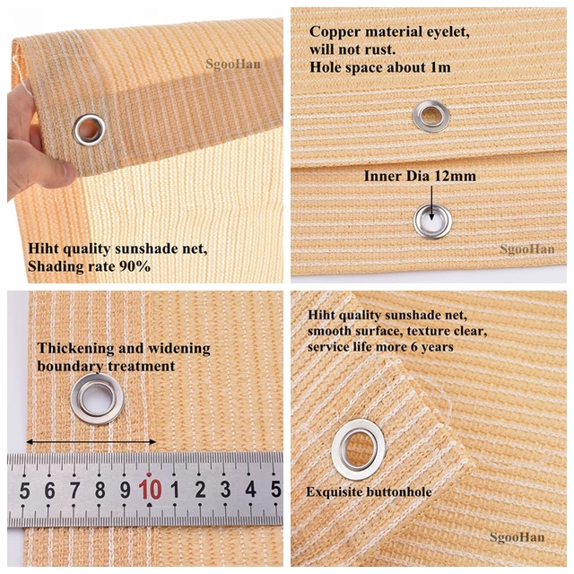 1X1M-Es Uv-Ellenes Árnyékoló Nettó Kert Kültéri Napzók Napfény Zamatos Növényi Burkolat Menedékház Árnyékvitorna Erkély Biztonsági Háló - Image 3
