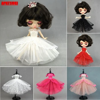 

Lovely Cute Princess Evening Party Gown Dresses for Blythe Doll Outfits Clothes for 1/6 BJD Dolls Playhouse Toy for Girl Kid DIY