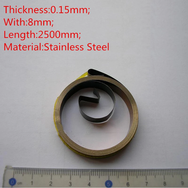 Спиральные пружины из нержавеющей стали с постоянной силой толщина 0 15 мм ширина 8
