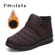 Женская зимняя обувь, большие размеры 43-46, удобные зимние ботинки на застежке-липучке Женские Классические однотонные ботильоны для женщин на резиновой подошве