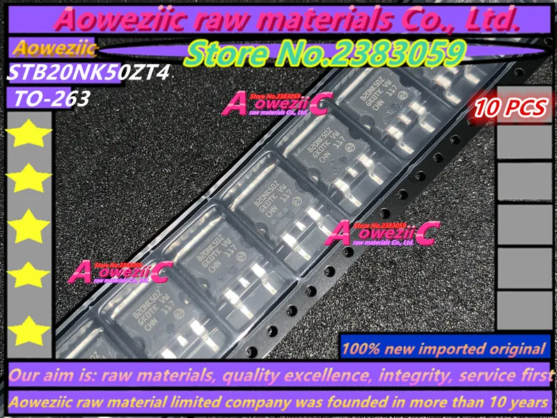 

Aoweziic 100% new imported original STB20NK50ZT4 STB20NK50Z B20NK50Z TO-263 FET N-Channel 500V 17A