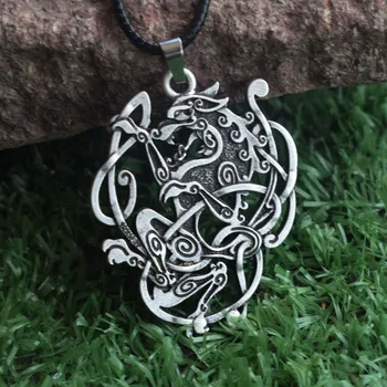 

12PCS double side animal charm wolf necklace