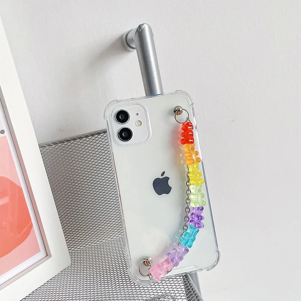 Funda para iPhone 14 Pro Max con cadena de muñeca y pañuelo